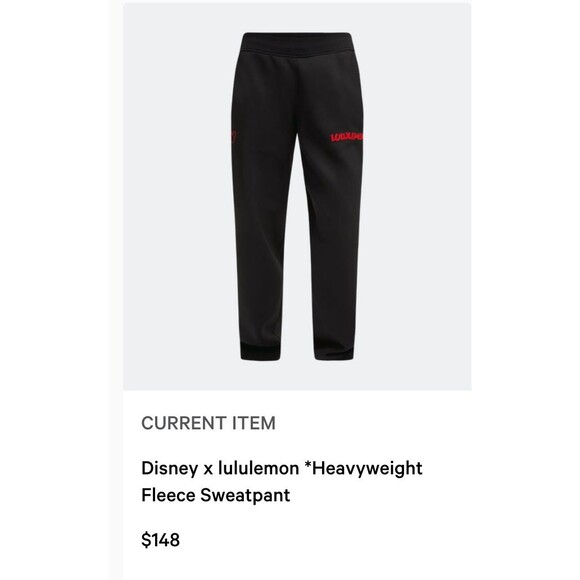 Lululemon Disney Heavyweight Fleece Sweatpants XS Oversized limited edition $148 - Picture 3 of 13